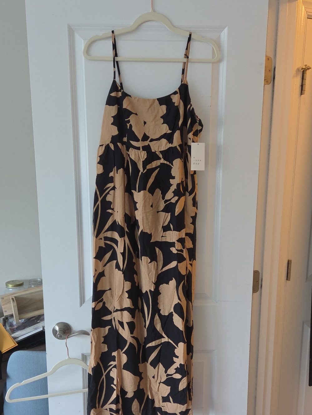 a new day Black and Tan Floral Maxi Dress